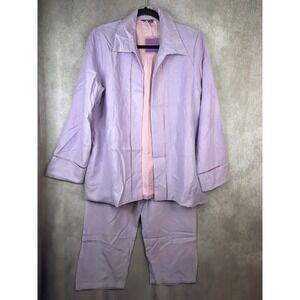 NWT Suzanne Somers Collection Womens Lavender 2 Piece Velvet Pant Suit Size M